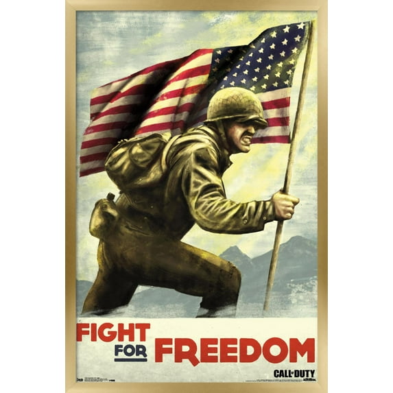 Call of Duty: WWII - Fight Wall Poster, 14.725" x 22.375", Framed