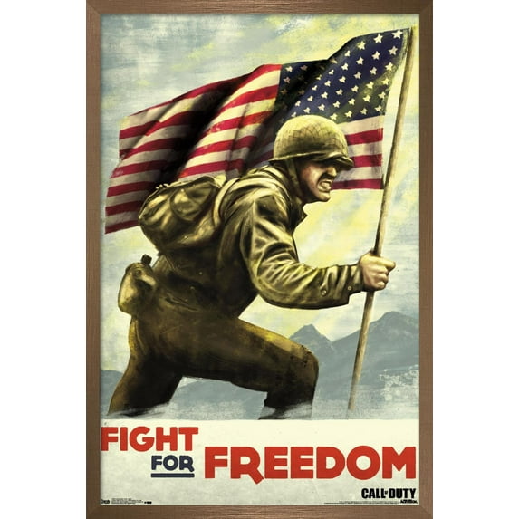 Call of Duty: WWII - Fight Wall Poster, 22.375" x 34", Framed