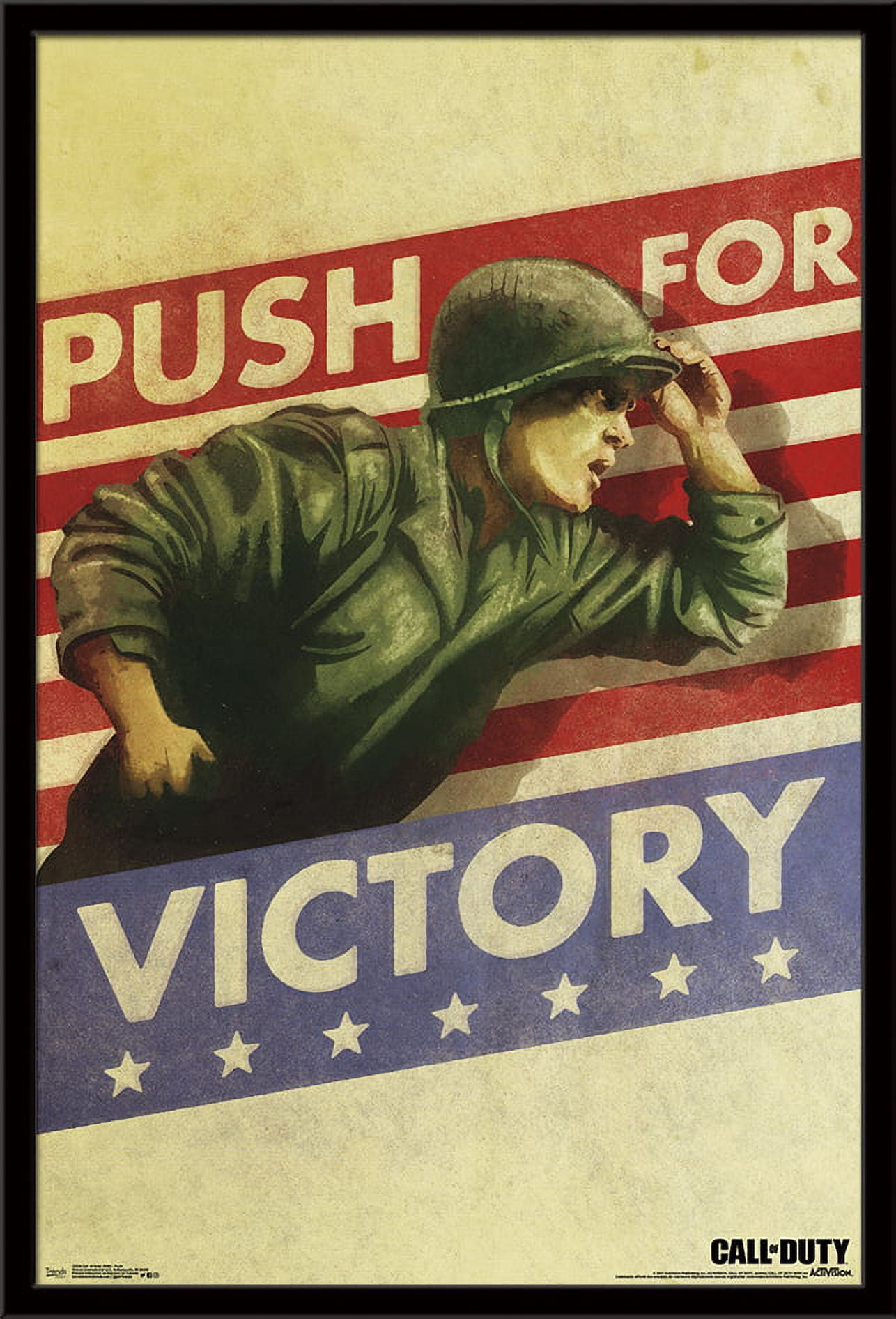 Call of Duty: WWII - Push Wall Poster, 22.375" x 34", Framed