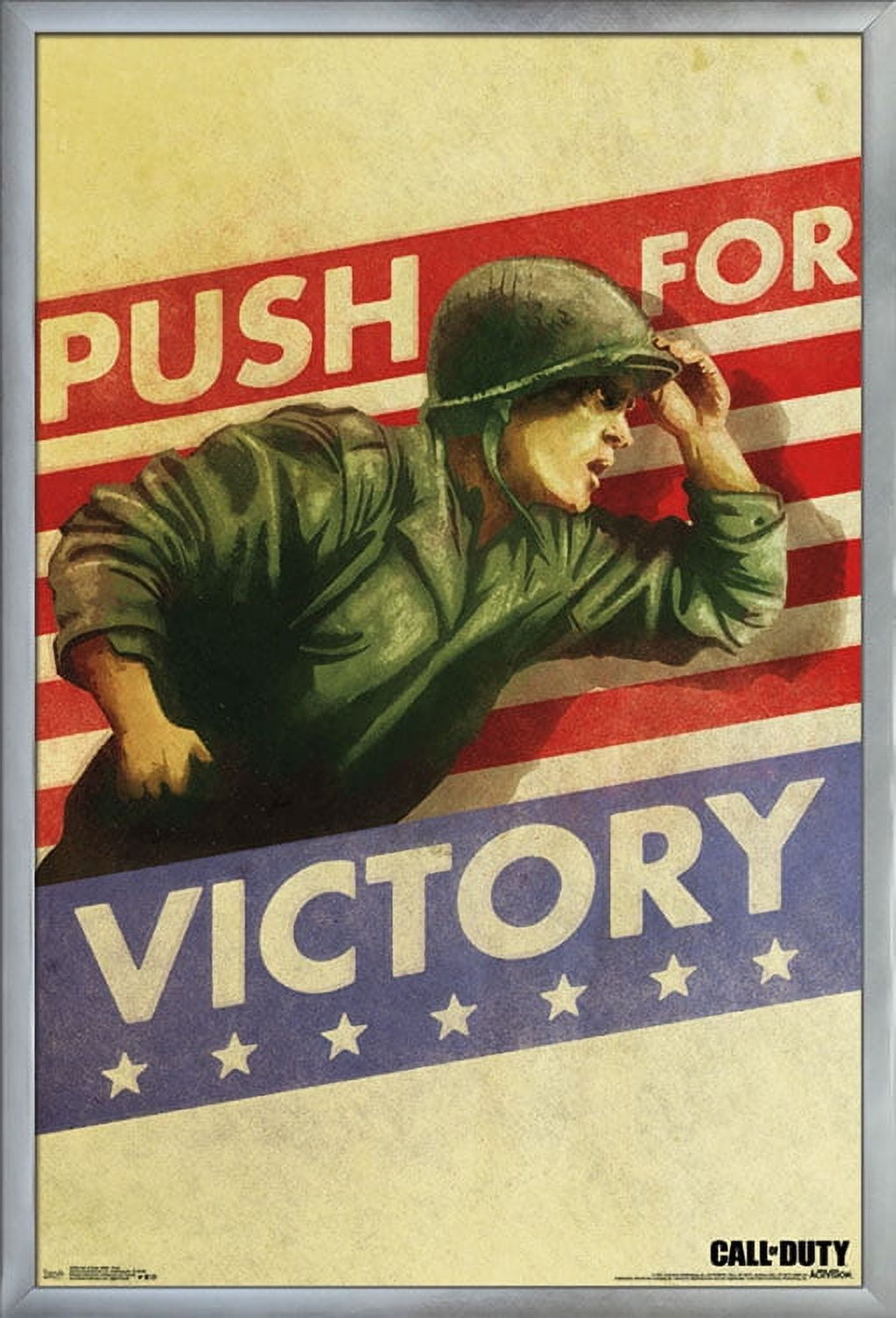 Call of Duty: WWII - Push Wall Poster, 22.375" x 34", Framed