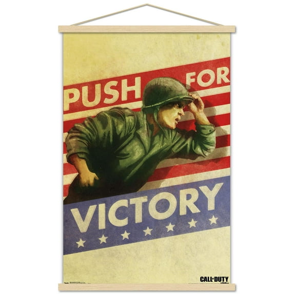 Call of Duty: WWII - Push Wall Poster with Wooden Magnetic Frame, 22.375" x 34"