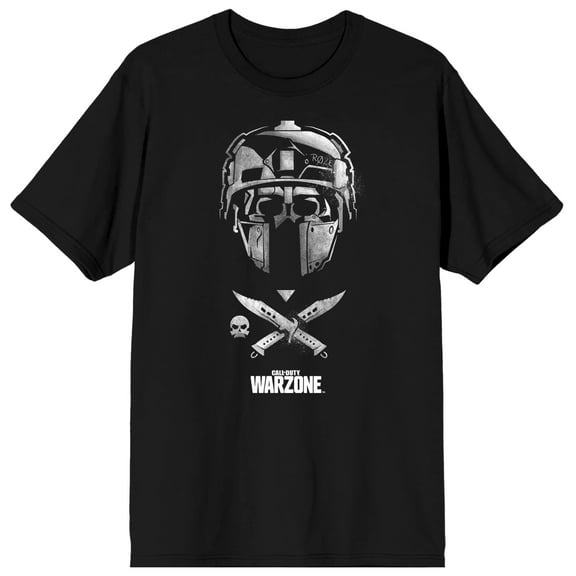 Call of Duty Warzone Soldier With Helmet Men's Black Graphic Tee-XS
