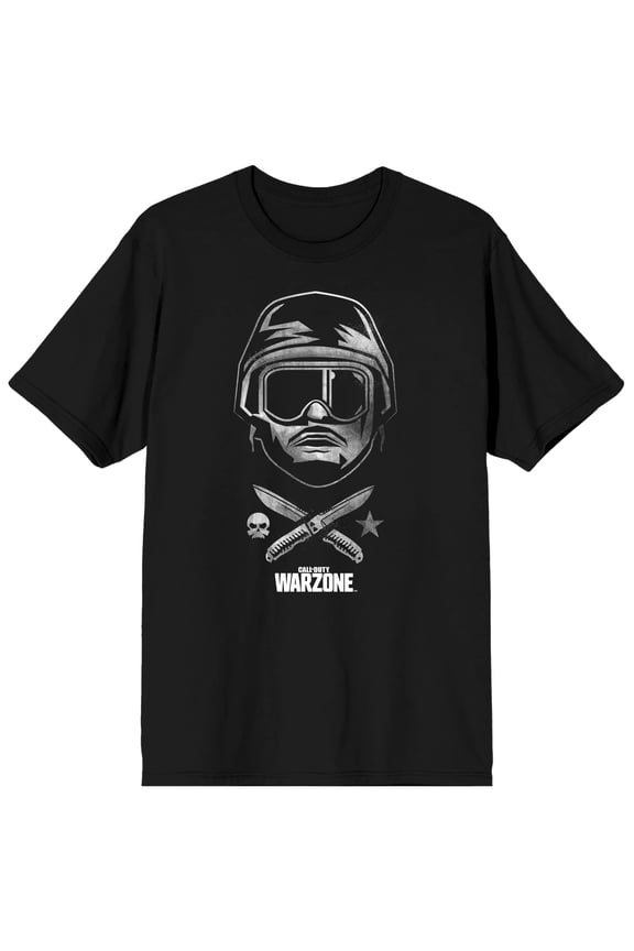 Call of Duty Warzone Soldier and Title Logo Men's Black Graphic Tee-XS
