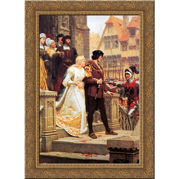 Call to Arms 19x24 Gold Ornate Wood Framed Canvas Art by Leighton, Edmund Blair