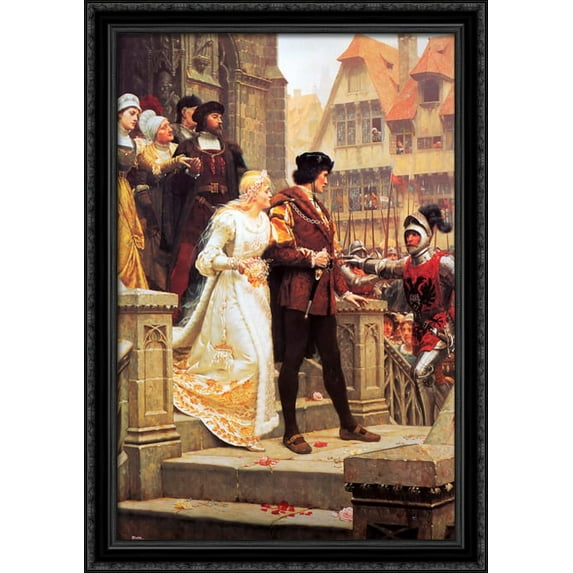 Call to Arms 28x40 Large Black Ornate Wood Framed Canvas Art by Edmund Blair Leighton