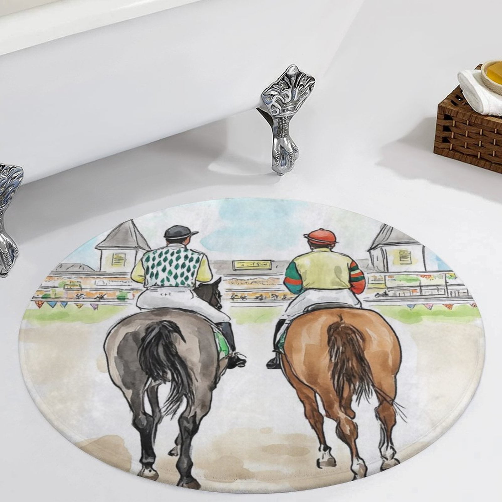 Call to Post Horse Race Derby1 Area Round Carpet Living Room Bedroom