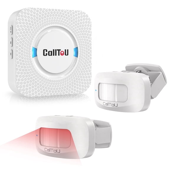 CallToU Wireless Motion Sensor Alarm, Indoor Motion & Door Chime for Elderly Patients, 500FT Range, 5 Volumes, 2 Sensors + 1 Receiver