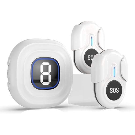 CallToU Caregiver Pager System for Seniors & Patients, 12-Minute Ringtone, 500 ft Range, Home Assistance