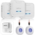 thumbnail image 2 of Wireless Caregiver Pager System - 1 Receiver + 2 Call Buttons With Vibration & 52 Melodies For Elderly Care 2 of 10