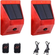 CallToU Solar Motion Sensor Alarm with Remote, 129 dB Siren, Strobe Light, IP65 Waterproof Outdoor Security Alarm for Barn, Farm, Yard, Villa, Chicken Coop