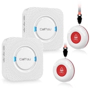 CALLToU Wireless Caregiver Pager System, SOS Call Button with 2 Pagers, 500+ ft Range, English Voice Alert, for Elderly Home Care