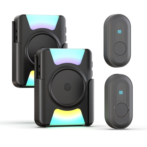 CallToU Wireless Doorbell for Hearing Impaired, 1000FT Range, Battery Operated with Vibration and Flashing Light, 2 Call Buttons, 2 Portable Receivers for Home or Office