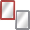 thumbnail image 1 of Calla 5” x 7” Red & Grey Magnetic Mirror for Bathroom, Household Refrigerator, Workshop Toolbox, Office Cabinet, School Locker Kids & Adult Use | 2 Pack, 1 of 5