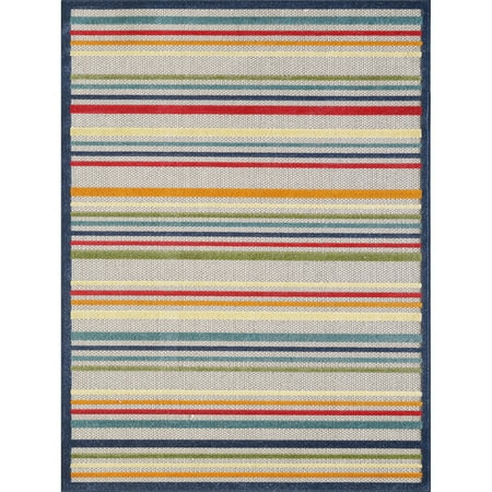 Calla 6927 Ivory/Multi Stripes Area Rug, Size - 33" x 411"
