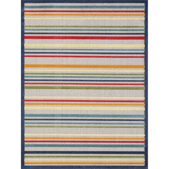 Calla 6927 Ivory/Multi Stripes Area Rug, Size - 33" x 411"