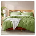 thumbnail image 1 of Calla Green Duvet Cover Full Size - Soft Double Brushed Full Size Duvet Cover Set, 3 Piece, with Button Closure, 1 Duvet Cover 80x90 inches and 2 Pillow Shams, 1 of 9
