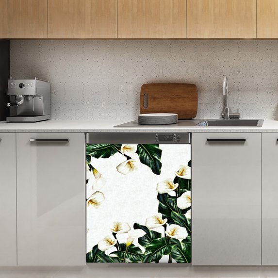 Calla Lilies Dishwasher Magnet Cover Decorative Sticker for Home Cabinet Kitchen 23" x26"