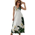 thumbnail image 1 of Calla Lilies Dress Summer Street Style Bohemia Long Dresses Female Sleeveless Printed Maxi Dress, 1 of 9