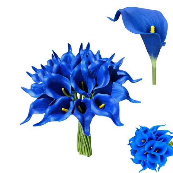 Calla Lily Artificial Flowers,20Pack Artificial Blue Realistic Calla Lilies for Wedding,Yahome Portable Home Decoration for DIY,Porch,Patio,Potted
