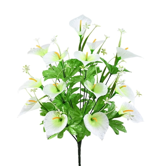 Calla Lily Artificial Flowers Faux Silk Flower Bouquet for Home Decor Living Room Wedding Centerpiece Spring,1 Bundle,White