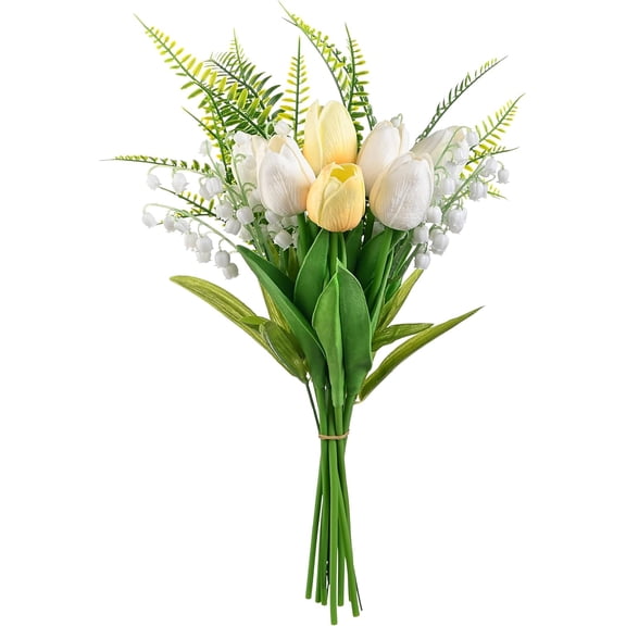 Calla Lily Bridal Wedding Artificial Fake Flowers Party Decor Bouquet PU Real Touch Flower (Yellow 10pcs)