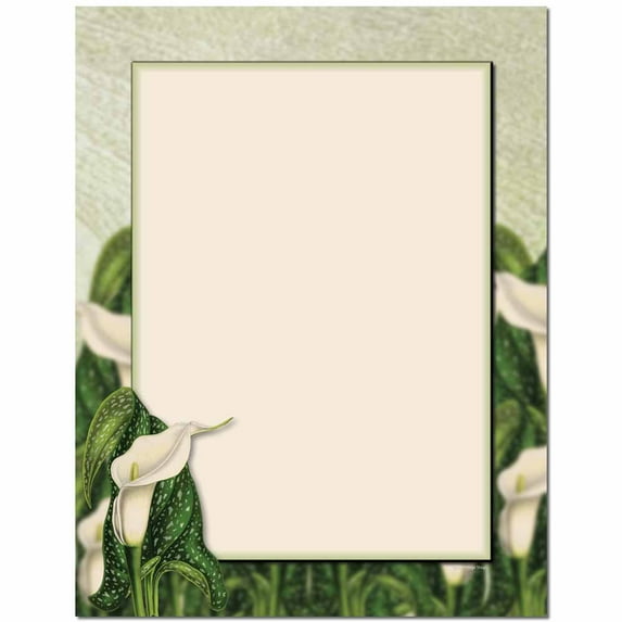Calla Lily Letterhead Letterhead Laser & Inkjet Printer Paper, 25 Sheets