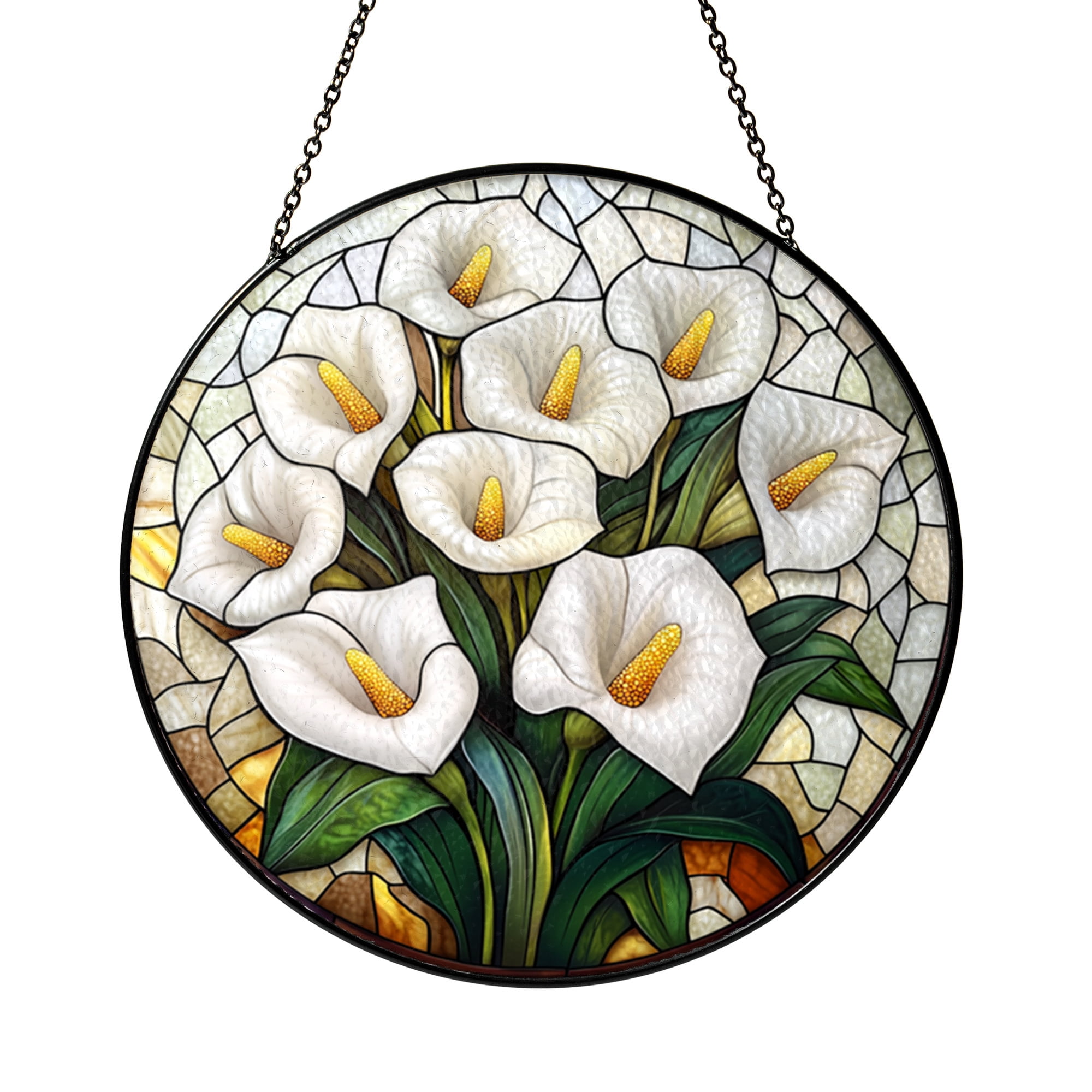Calla Lily Stained Glass Suncatcher, Elegant Floral Window Hanging ...