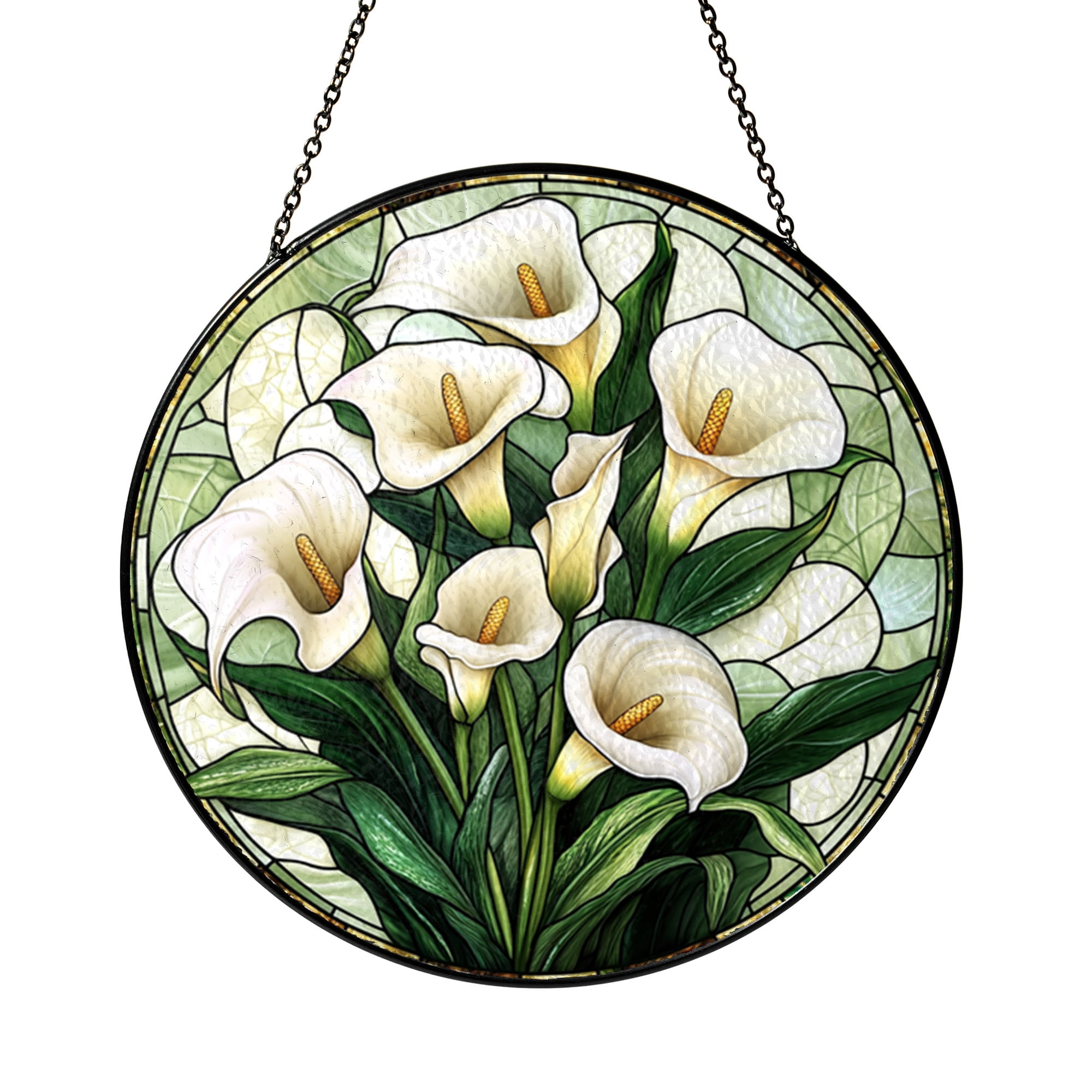 Calla Lily Stained Glass Suncatcher Window Hanging Featuring Blooming ...