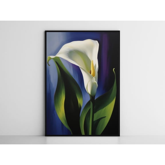 Calla Lily Wall Art, Mourning Lily Home Decor, Unframed Paper Poster 8x10in