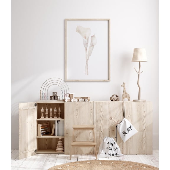 Calla Lily Wall Art Print With Neutral Botanical Nursery Flower Decor