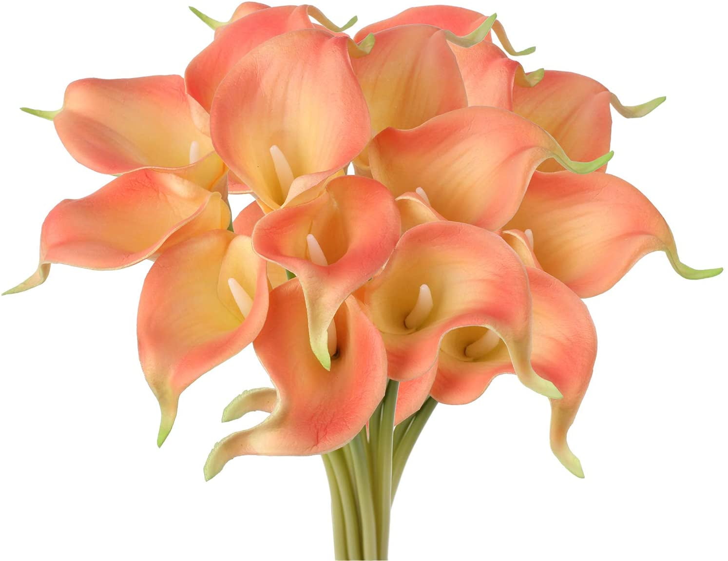 Calla lily fake white flower wedding bouquet artificial real touch