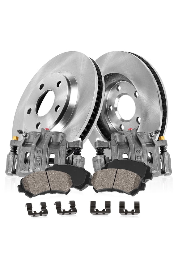Kit for Chrysler 300 05-10 Chrysler 300 12-14 Dodge Challenger 08-21 Dodge Charger 06-10 Dodge Charger 12-20 Dodge Magnum 06-08 Front Brake Rotors Brake Pads Calipers EBYK029036