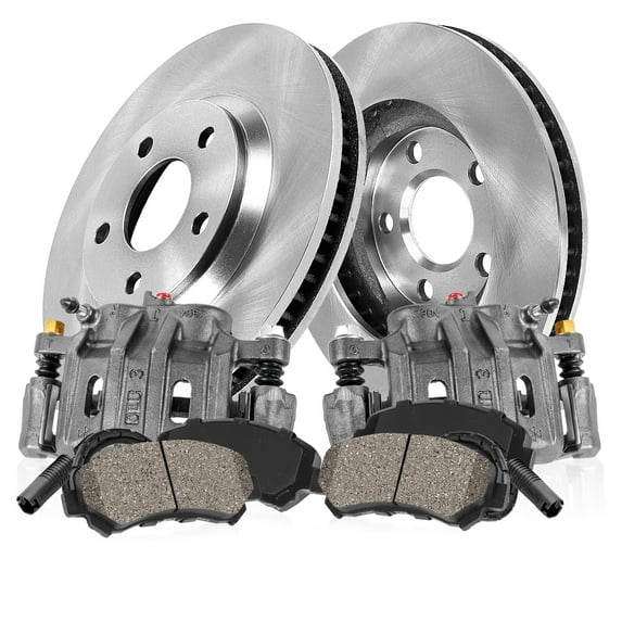 Callahan Brake Parts Brake Kit for Mini Cooper 2002-2006 Front Replacement Brake Rotors with Ceramic Brake Pads and Brake Calipers EBYK030016
