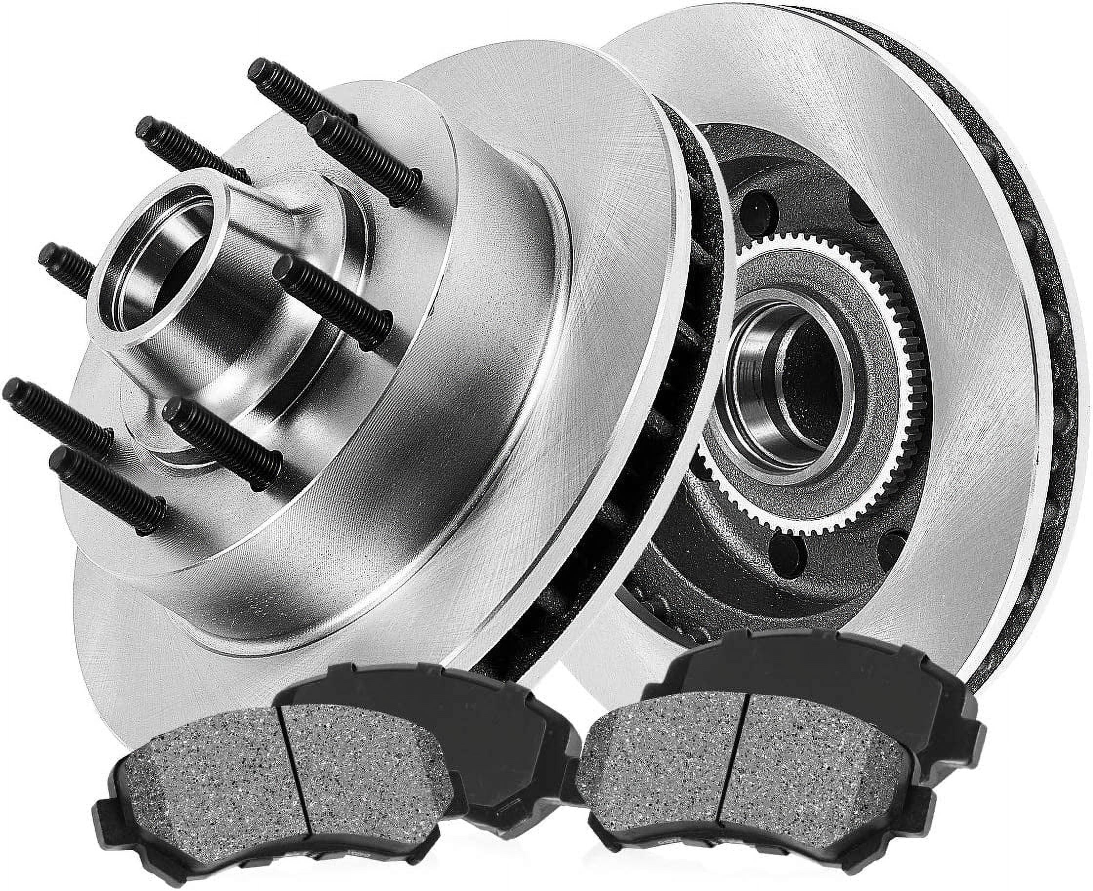 Callahan Brake Parts Brake Kit for Ford F-250 Super Duty 1999-2001, Ford F-350 Super Duty 1999-2002 Front Replacement Brake Rotors with Metallic Brake Pads EBYK001291