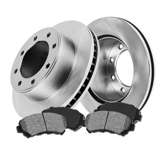 Callahan Brake Parts Brake Kit for Ford F-250 1995-1999, Ford F-250 HD 1997, Ford F-350 1995-1997 Front Replacement Brake Rotors with Metallic Brake Pads EBYK001303