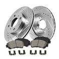 thumbnail image 1 of Callahan Brake Parts Brake Kit for Toyota Echo 2001-2005, Toyota MR2 Spyder 2000-2005 Front Drilled and Slotted Brake Rotors with Ceramic Brake Pads EBYK015716, 1 of 6