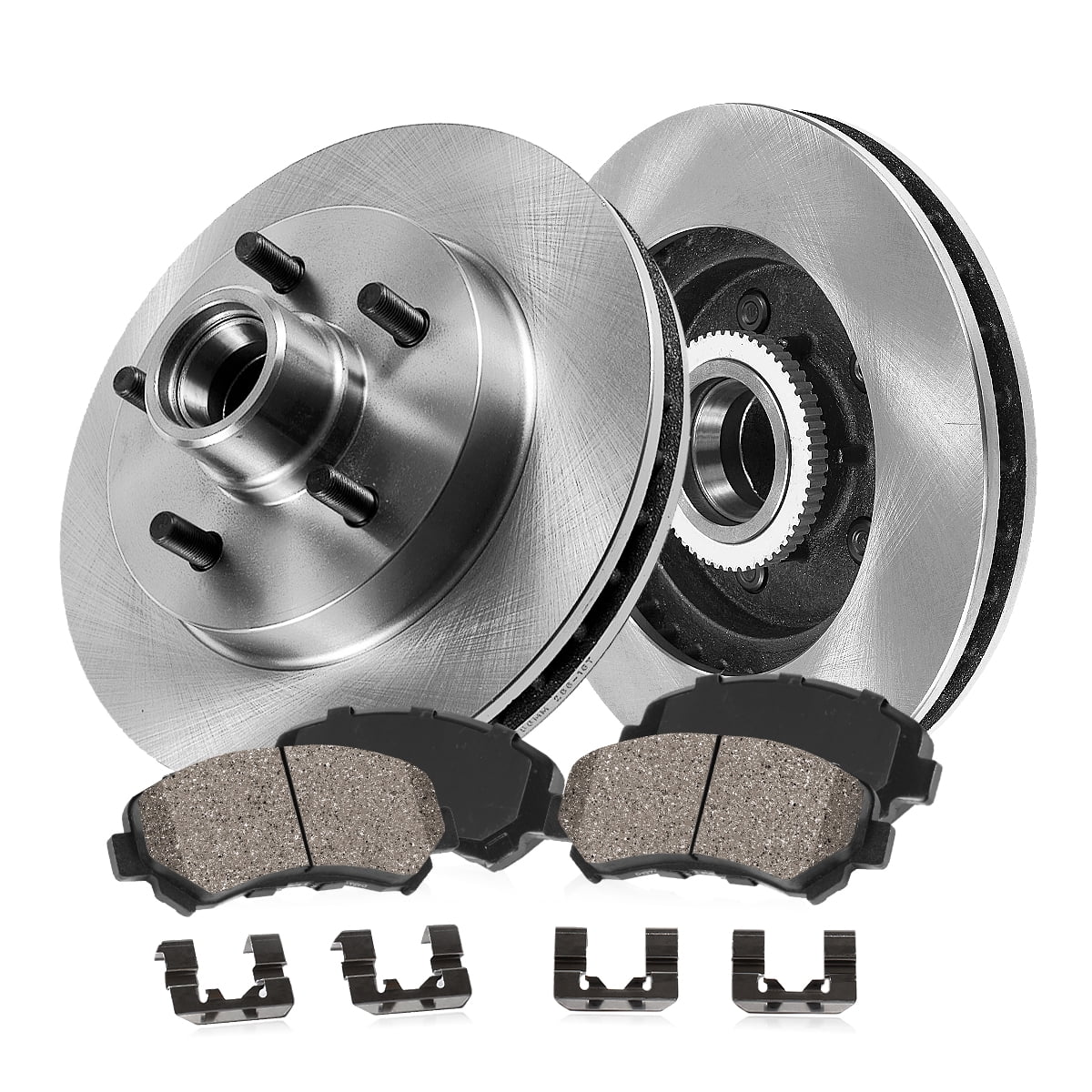 Callahan Brake Parts Brake Kit for Chevrolet Caprice 1991-1993, Chevrolet Impala 1994-1996 Front Replacement Brake Rotors with Ceramic Brake Pads EBYK018004