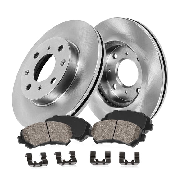 Callahan Brake Parts Brake Kit for Chevrolet Prizm 1998-2002, Toyota Corolla 1998-2002 Front Replacement Brake Rotors with Ceramic Brake Pads EBYK018803