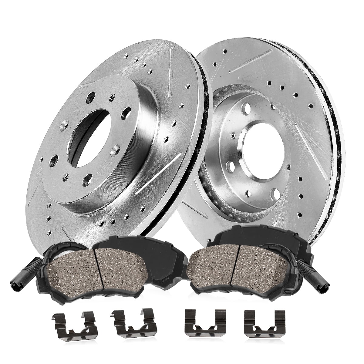 Callahan Brake Parts Brake Kit for Mini Cooper 2007-2008 Front Drilled and Slotted Brake Rotors with Ceramic Brake Pads EBYK026795