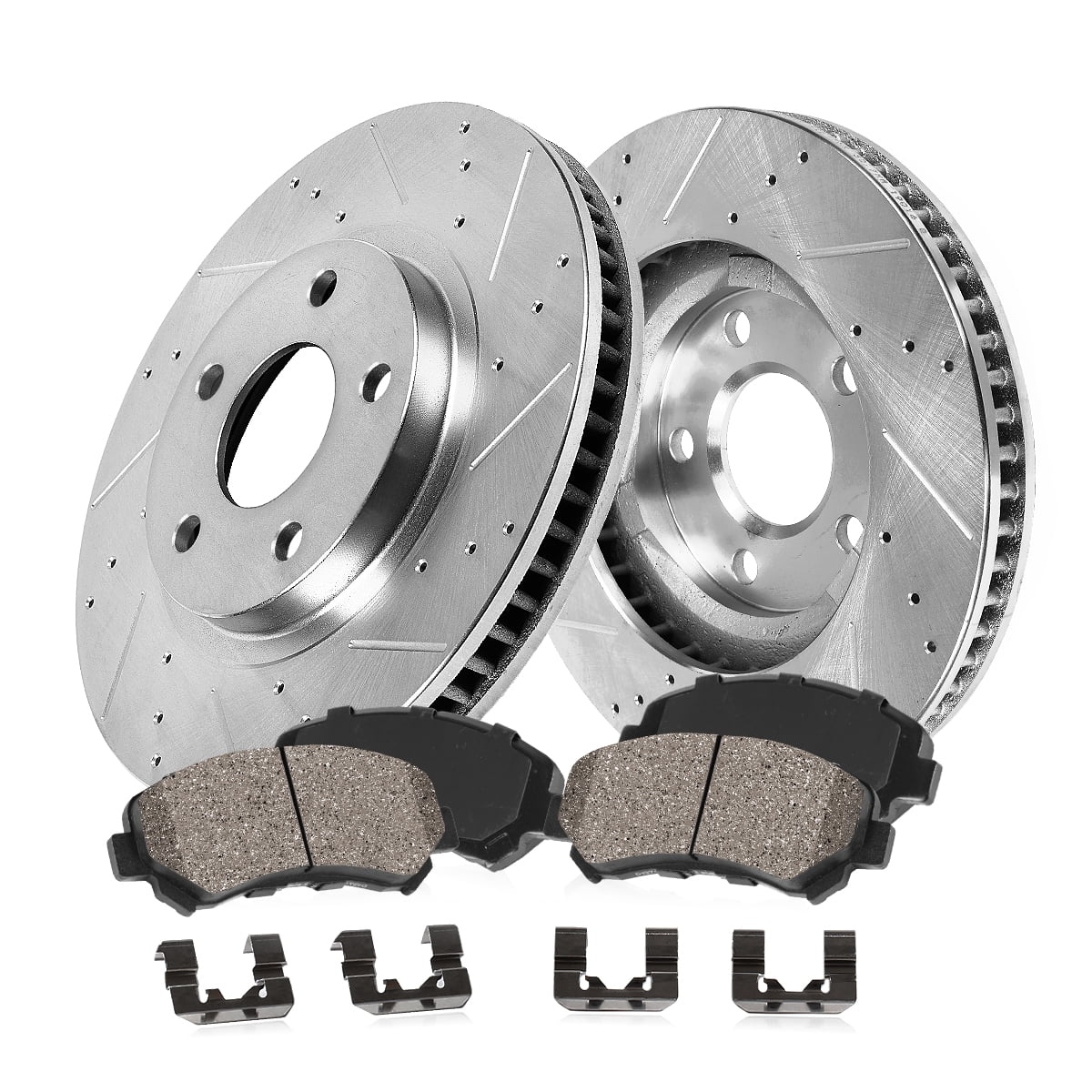 Callahan Brake Parts Brake Kit for BMW Select Models Front Drilled and Slotted Brake Rotors with Ceramic Brake Pads EBYK033972
