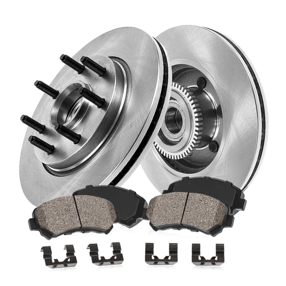 Callahan Brake Parts Brake Kit for Ford F-150 2000-2003, Ford F-150 Heritage 2004, Ford F-250 1997-1999 Front Replacement Brake Rotors with Ceramic Brake Pads EBYK036130