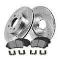 thumbnail image 1 of Callahan Brake Parts Brake Kit for Ford Focus 2000-2004 Front Drilled and Slotted Brake Rotors with Metallic Brake Pads EBYK038303, 1 of 6