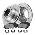 thumbnail image 1 of Callahan Brake Parts Brake Kit for Ford F-250 Super Duty 05-08 Ford F-350 Super Duty 05-11 Ford F-450 Super Duty 10-12 Front Drilled and Slotted Brake Rotors with Metallic Brake Pads EBYK038313, 1 of 6