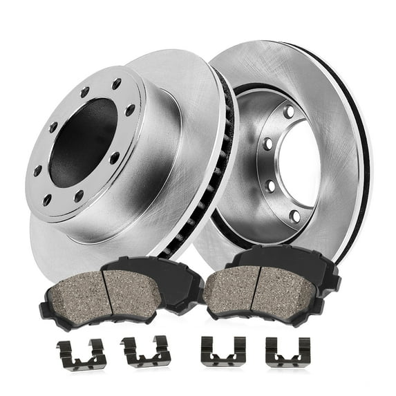 Callahan Brake Parts Kit for Ford E-550 Econoline Super Duty 2002 Ford E-550 Super Duty 2003 Ford F-450 Super Duty 99-04 Ford F-550 Super Duty 99-04 Front Brake Rotors Ceramic Brake Pads EBYK038838