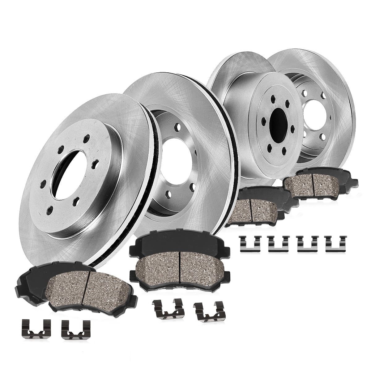 Callahan Brake Parts Brake Kit for Buick Terraza 2006, Chevrolet Uplander 2006, Pontiac Montana 2006, Saturn Relay 2006 Front and Rear Replacement Brake Rotors with Ceramic Brake Pads EBYK028085
