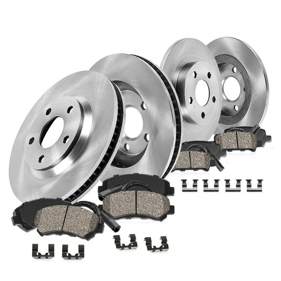 Callahan Brake Parts Brake Kit for Audi A4 09-11 Audi A4 Quattro 09-11 Audi A5 10-11 Audi A5 Quattro 08-11 Audi Q5 09-11 Front and Rear Replacement Brake Rotors with Ceramic Brake Pads EBYK036859