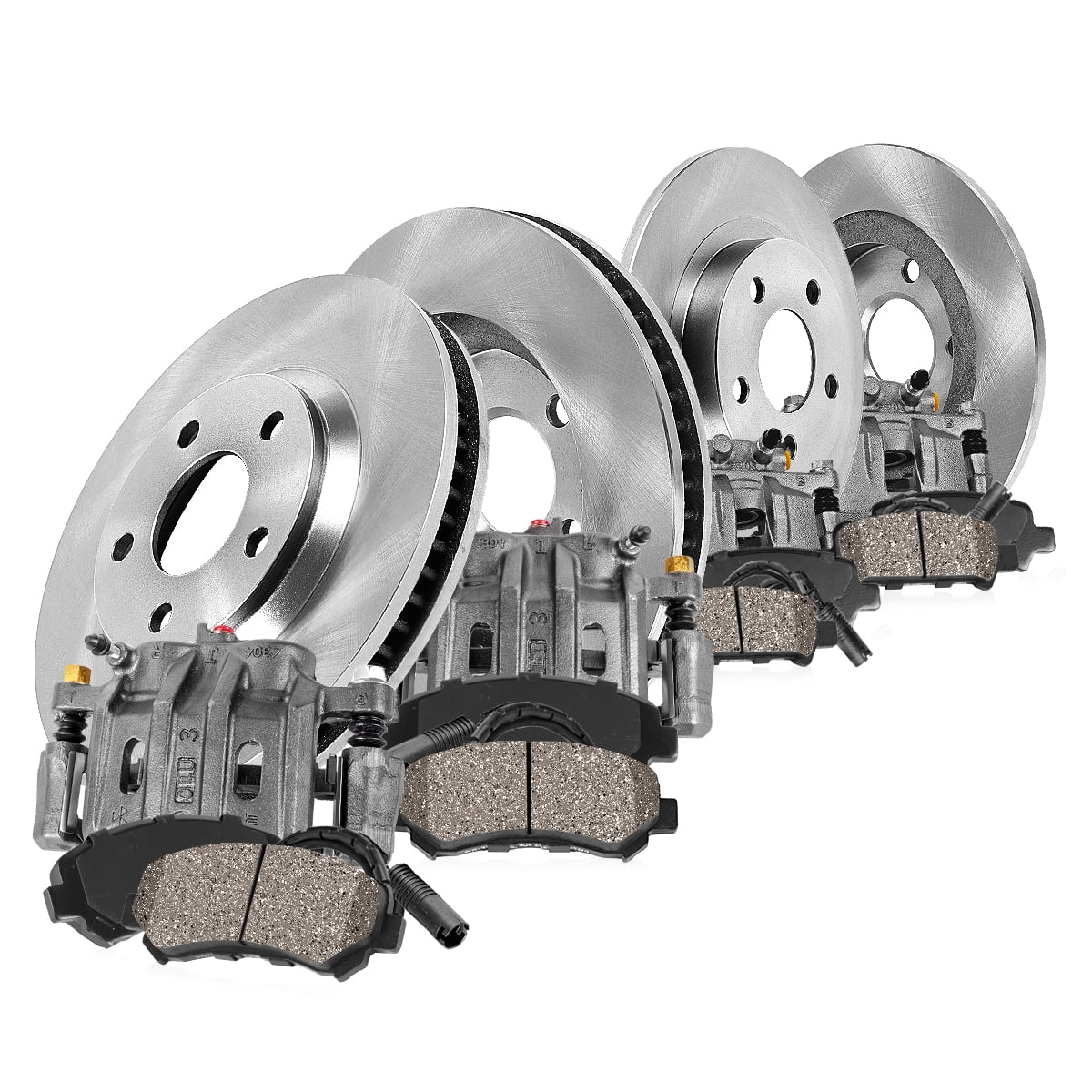 Callahan Brake Parts Brake Kit for BMW 328i 2011-2013 Front and Rear Replacement Brake Rotors with Ceramic Brake Pads and Brake Calipers EBYK035380