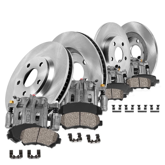 Callahan Brake Parts Brake Kit for Acura RDX 2010-2012, Honda CR-V 2007-2011 Front and Rear Replacement Brake Rotors with Ceramic Brake Pads and Brake Calipers EBYK047678