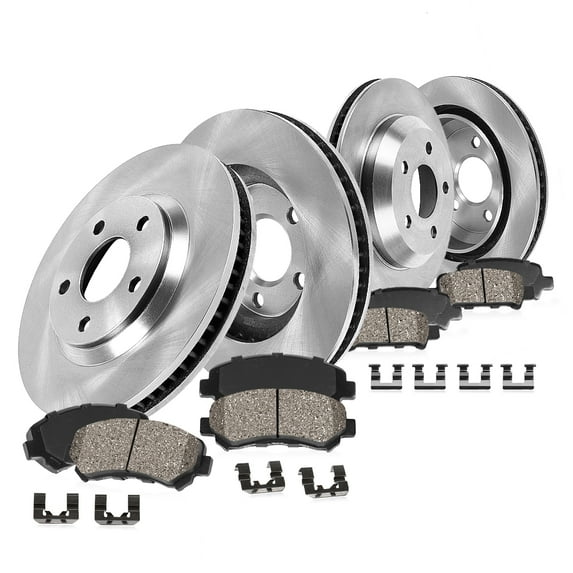 Callahan Brake Parts Brake Kit for Audi Q5 2013-2017 Front and Rear Replacement Brake Rotors with Ceramic Brake Pads CLHCKO114360