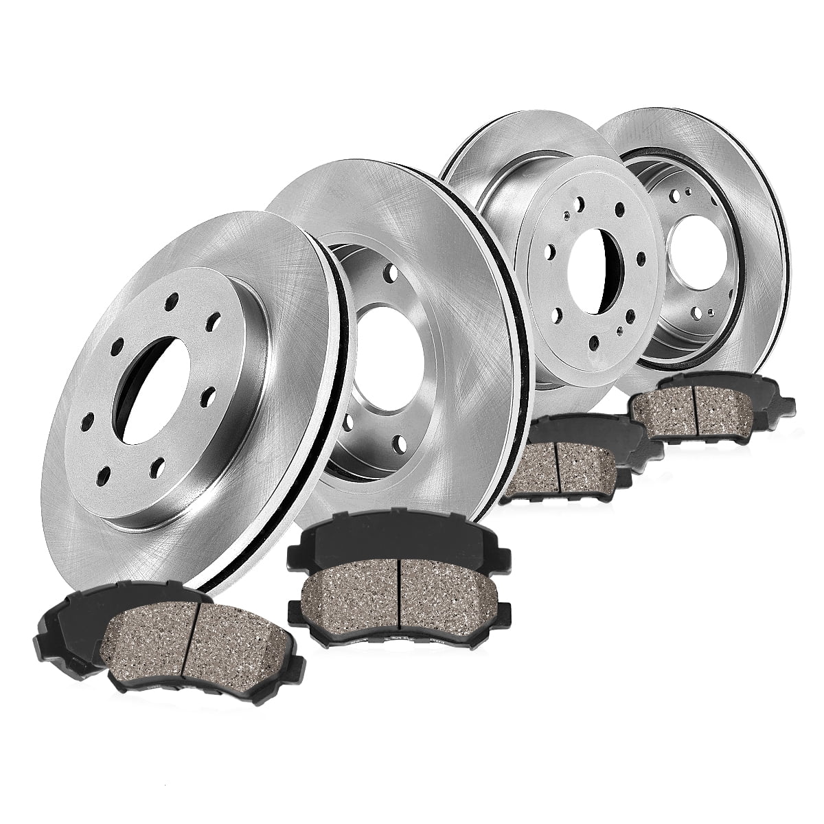 Callahan Brake Parts Brake Kit for Ford F-150 2004-2008, Lincoln Mark LT 2006-2008 Front and Rear Replacement Brake Rotors with Ceramic Brake Pads EBYK002372